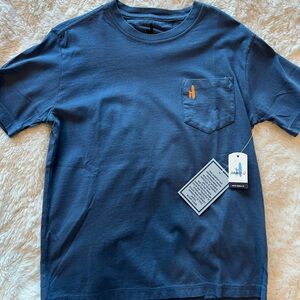 johnnie-O Blue Short Sleeve Tee with Orange Logo